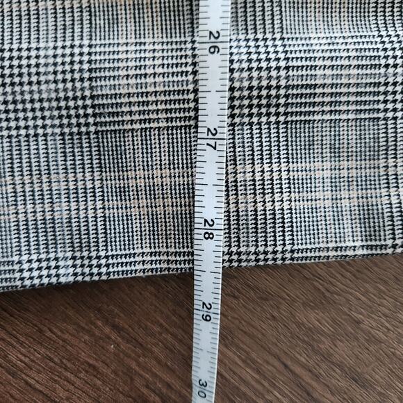 Babaton Aritzia Power Blazer 3/4 Plaid Grey Open Jacket Sz 6 Office Preppy - Picture 8 of 9